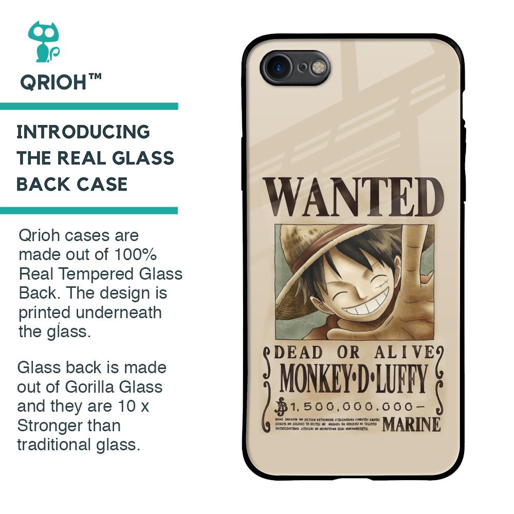 Luffy Wanted iPhone 7 Glass Back Cover - Flat 35% Off On iPhone 7 Back Cover  –