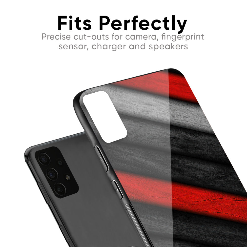 Wood Grain Pattern TPU+Tempered Glass Back Case for Xiaomi Redmi