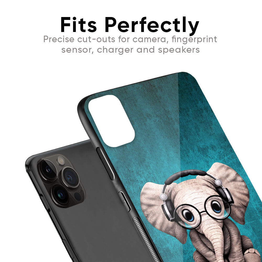 Adorable Baby Elephant iPhone 6 Plus Glass Back Cover Flat 35