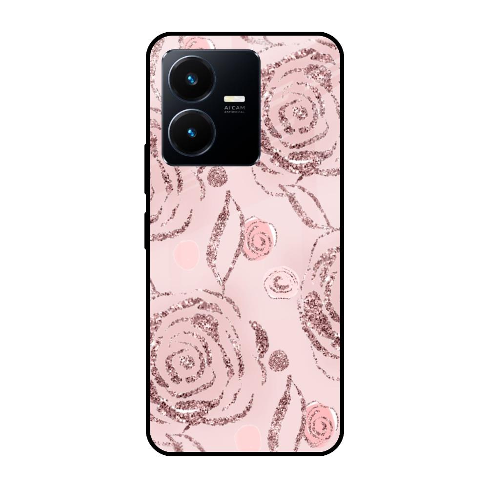 Shimmer Roses Vivo Y22 Glass Back Cover - Flat 35% Off On Vivo Y22 Glass  Covers – Qrioh.com