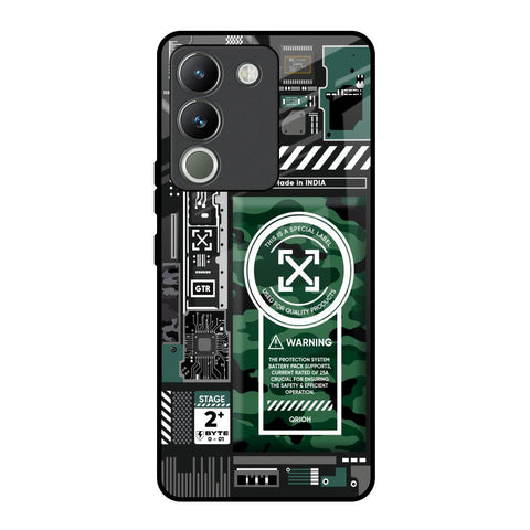 Green Camo Circuit Vivo Y200 5G Glass Back Cover Online