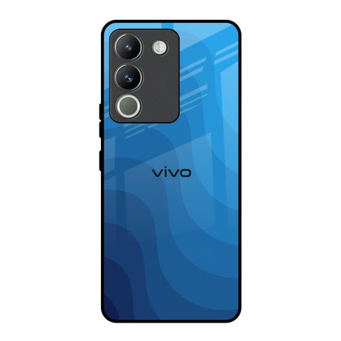 Blue Wave Abstract Vivo Y200 5G Glass Back Cover Online