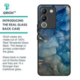 Blue Cool Marble Glass Case for Vivo Y200 5G