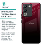 Wine Red Glass Case For Vivo Y200 5G