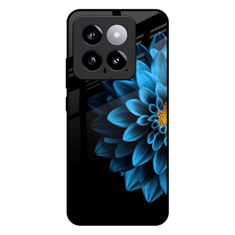 Half Blue Flower Mi 14 Glass Back Cover Online