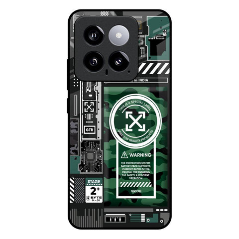 Green Camo Circuit Mi 14 Glass Back Cover Online