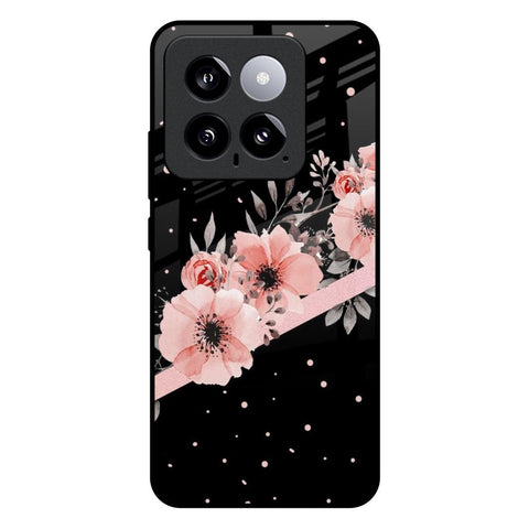 Floral Black Band Mi 14 Glass Back Cover Online