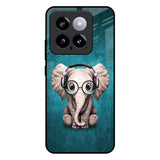 Adorable Baby Elephant Mi 14 Glass Back Cover Online