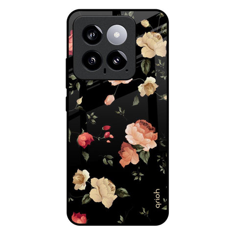 Black Spring Floral Mi 14 Glass Back Cover Online