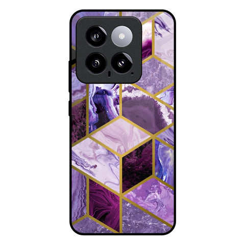 Purple Rhombus Marble Mi 14 Glass Back Cover Online