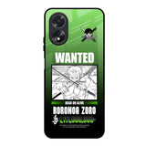 Zoro Wanted Oppo A18 Glass Back Cover Online