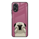 Funny Pug Face Oppo A38 Glass Back Cover Online