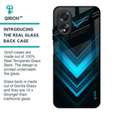 Vertical Blue Arrow Glass Case For Oppo A38