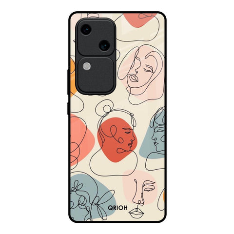 Abstract Faces Vivo V30 5G Glass Back Cover Online