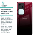 Wine Red Glass Case For Vivo V30 5G