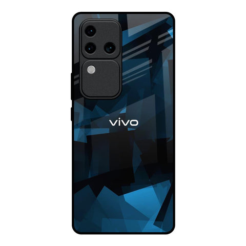 Polygonal Blue Box Vivo V30 Pro 5G Glass Back Cover Online