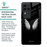 White Angel Wings Glass Case for Vivo V30 Pro 5G