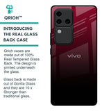 Wine Red Glass Case For Vivo V30 Pro 5G