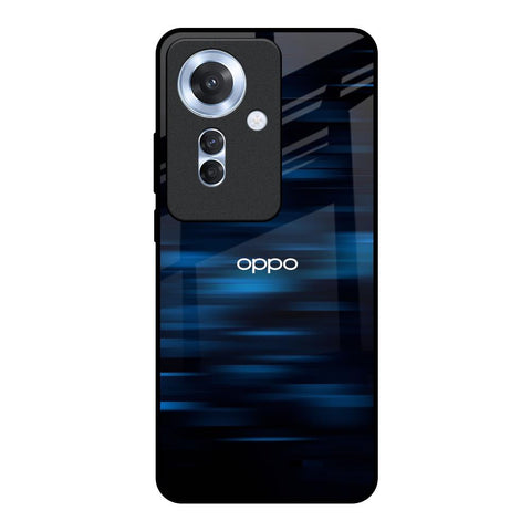 Blue Rough Abstract Oppo F25 Pro 5G Glass Back Cover Online