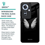 White Angel Wings Glass Case for Oppo F25 Pro 5G