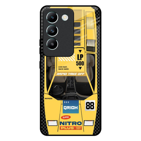 Yellow Racing Car Vivo T3 5G Glass Back Cover Online