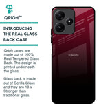 Wine Red Glass Case For Redmi 12 5G