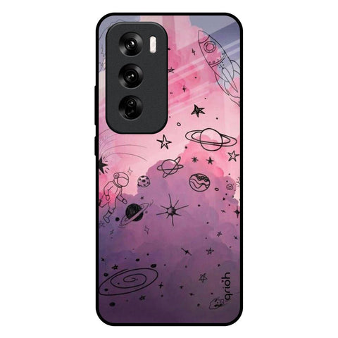 Space Doodles Oppo Reno 12 5G Glass Back Cover Online