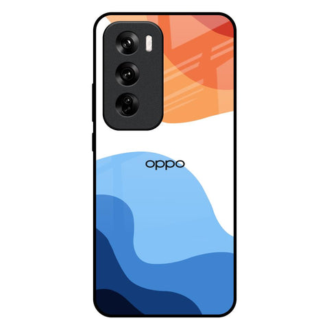 Wavy Color Pattern Oppo Reno 12 5G Glass Back Cover Online