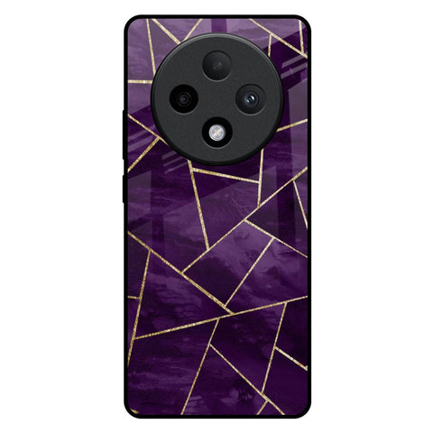 Geometric Purple Oppo F27 Pro Plus Glass Back Cover Online