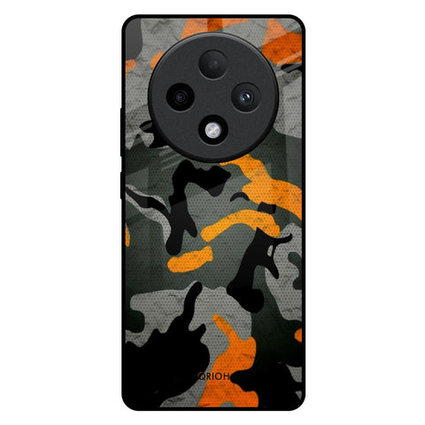 Camouflage Orange Oppo F27 Pro Plus Glass Back Cover Online