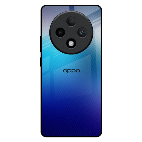 Blue Rhombus Pattern Oppo F27 Pro Plus Glass Back Cover Online