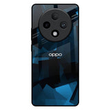 Polygonal Blue Box Oppo F27 Pro Plus Glass Back Cover Online