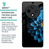 Half Blue Flower Glass Case for Oppo F27 Pro Plus