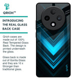 Vertical Blue Arrow Glass Case For Oppo F27 Pro Plus