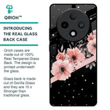 Floral Black Band Glass Case For Oppo F27 Pro Plus