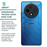 Blue Wave Abstract Glass Case for Oppo F27 Pro Plus