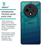 Green Triangle Pattern Glass Case for Oppo F27 Pro Plus