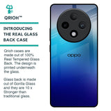 Blue Rhombus Pattern Glass Case for Oppo F27 Pro Plus