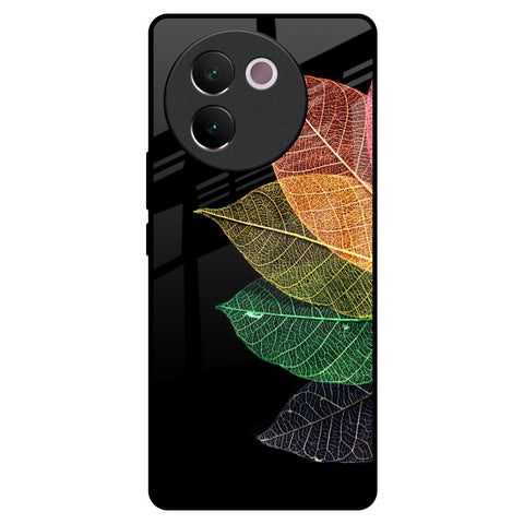 Colorful Leaves Vivo V30e Glass Back Cover Online