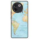 Travel Map Vivo V30e Glass Back Cover Online