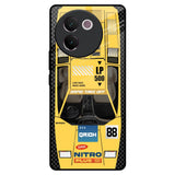 Yellow Racing Car Vivo V30e Glass Back Cover Online