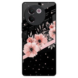 Floral Black Band Vivo V30e Glass Back Cover Online