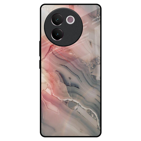 Pink And Grey Marble Vivo V30e Glass Back Cover Online