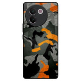 Camouflage Orange Vivo V30e Glass Back Cover Online