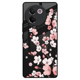 Black Cherry Blossom Vivo V30e Glass Back Cover Online