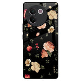 Black Spring Floral Vivo V30e Glass Back Cover Online