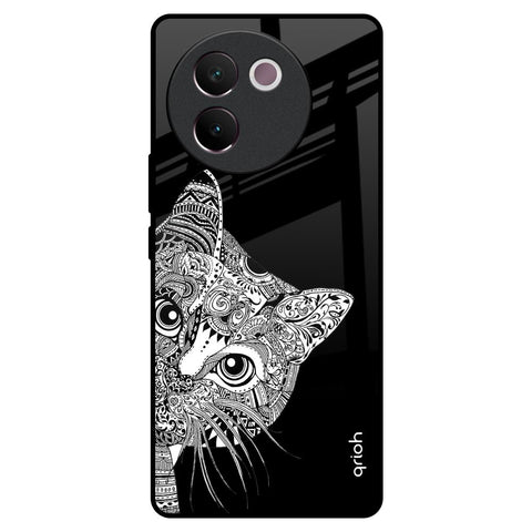 Kitten Mandala Vivo V30e Glass Back Cover Online