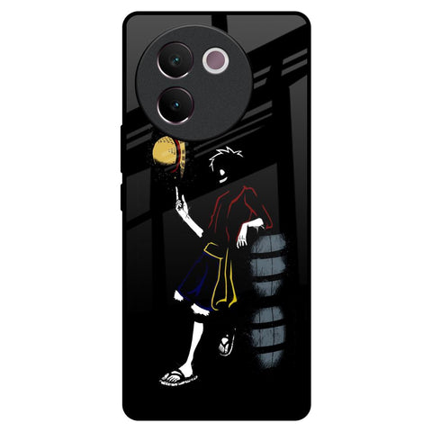 Luffy Line Art Vivo V30e Glass Back Cover Online