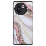 Pink & Gold Gllitter Marble Vivo V30e Glass Back Cover Online