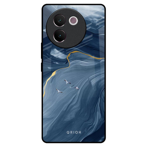 Deep Ocean Marble Vivo V30e Glass Back Cover Online